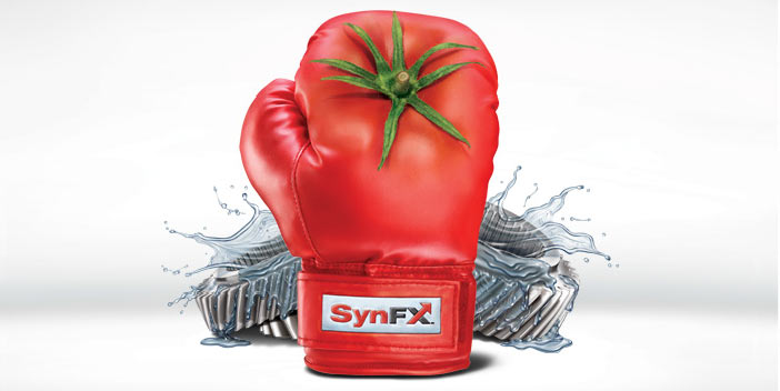 Red boxing glove with machine part